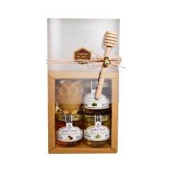 Box Regalo 4 Mieli Degustazione e Candela Cera d'Api