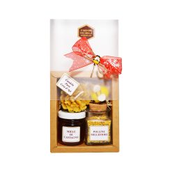 Mielarium, Box Regalo, box mieli polline candela ape stoffa aperta 1